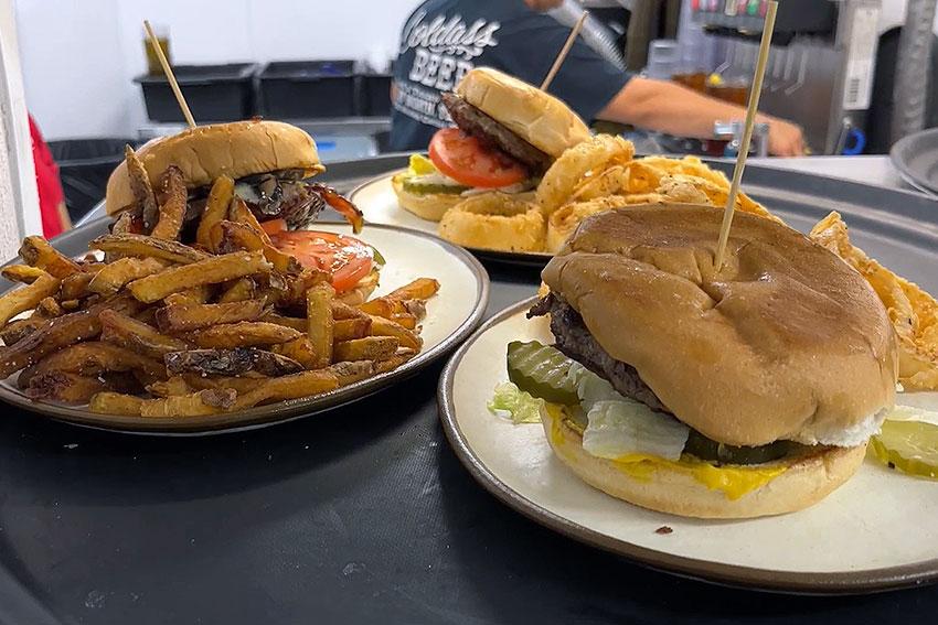 Orders are ready at Fred's Texas Cafe
