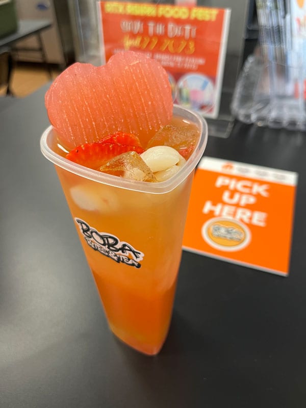 Serving teat at Boba Bites and Tea