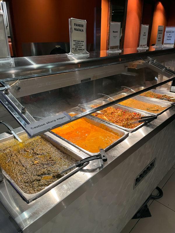 The buffet island at India Palace.