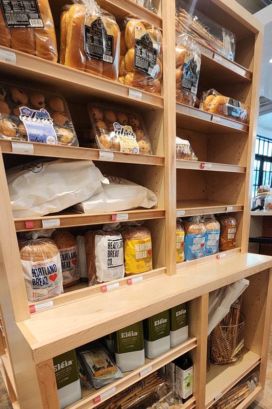 Shelves of products inside Tiny Grocer