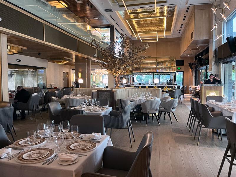 The elegant, open, inviting environment at Sanjh Restaurant.