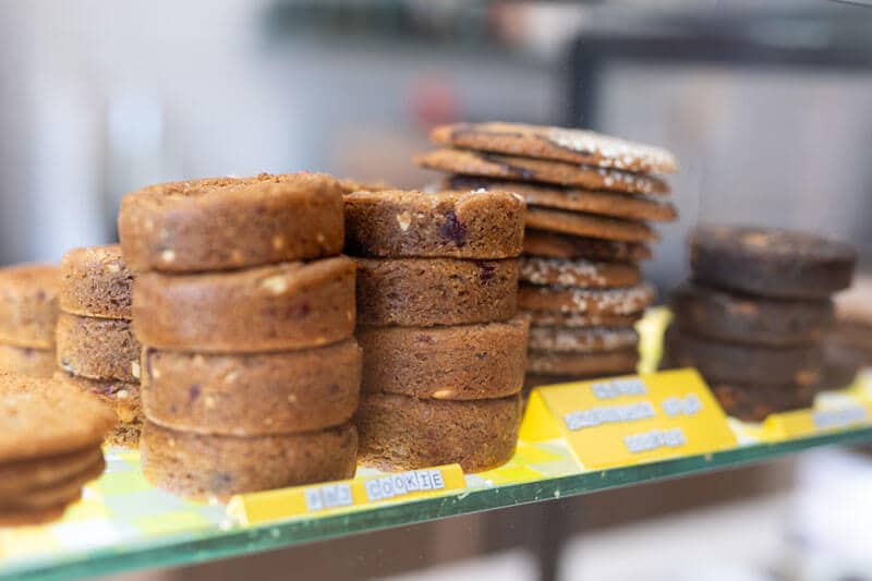 Close-up of some cookies for sale at ROCKMAN.