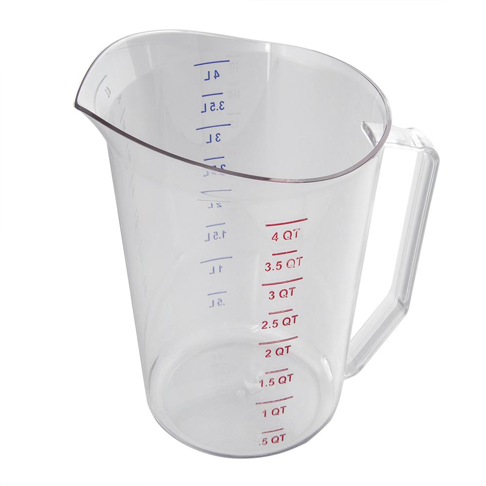 Liquid Measuring Cup, 4 Qt., Clear 