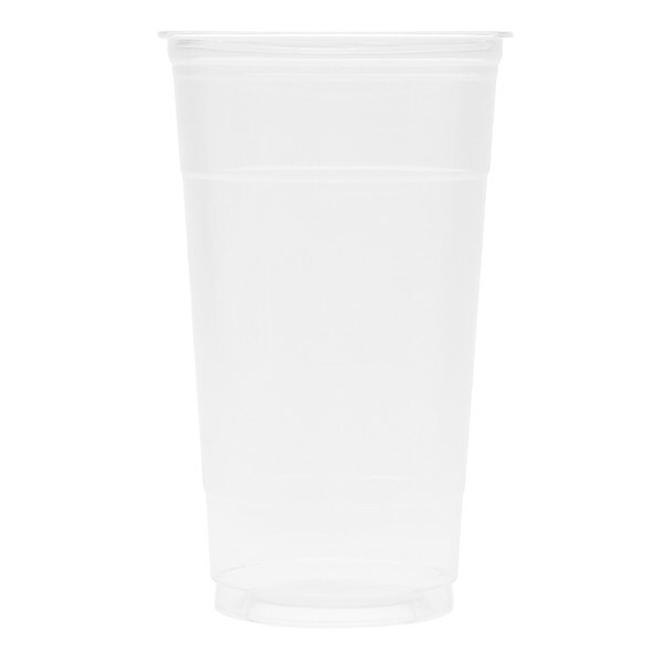 Choice Clear Plastic Flat Lid with Straw Slot - 32 oz. - 500/Case