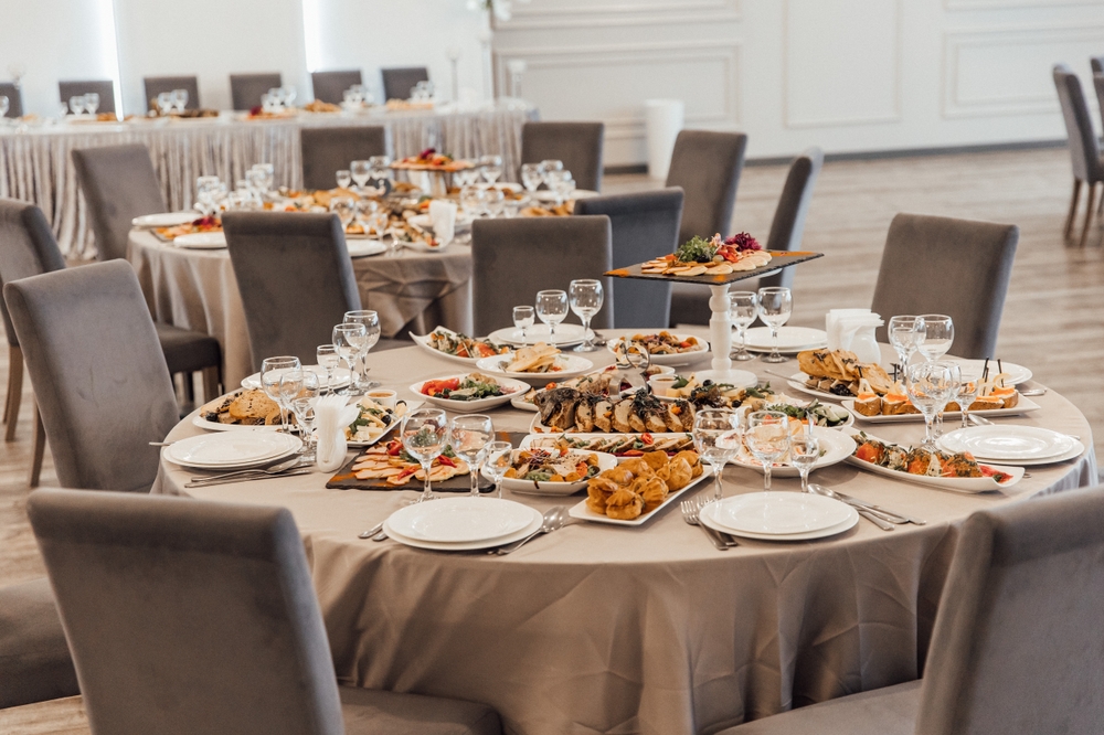 Result of Hotel commercial kitchen being prepared for banquet production and daily restaurant service.