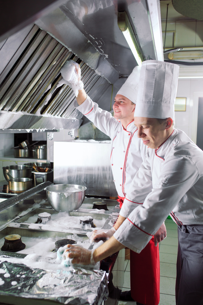 Commercial kitchen cleaning and service access made simpler through thoughtful design